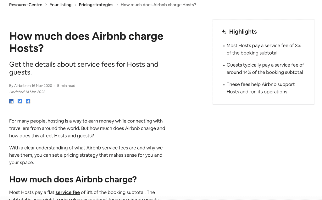 Airbnb's FAQ section excels in providing succinct, to-the-point answers, ensuring both search engines and users find value in the content