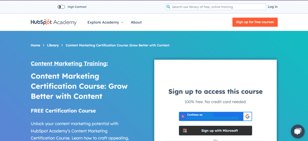 Content Marketing Certification Course by HubSpot Academy