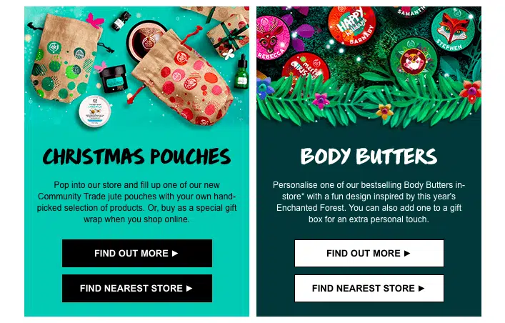 Christmas email from The Body Shop. Image Source: The Body Shop