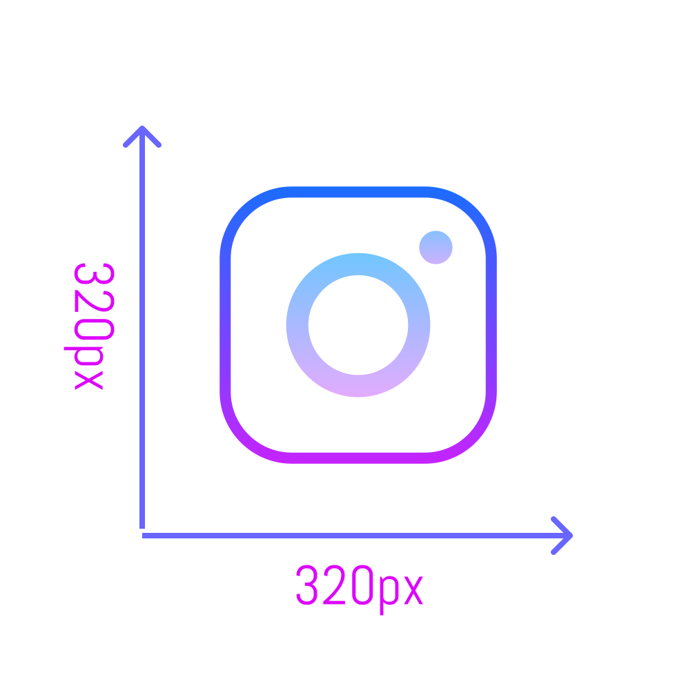 The recommended profile picture size should be 320 x 320 pixels. Image Source: Icons8 Blog
