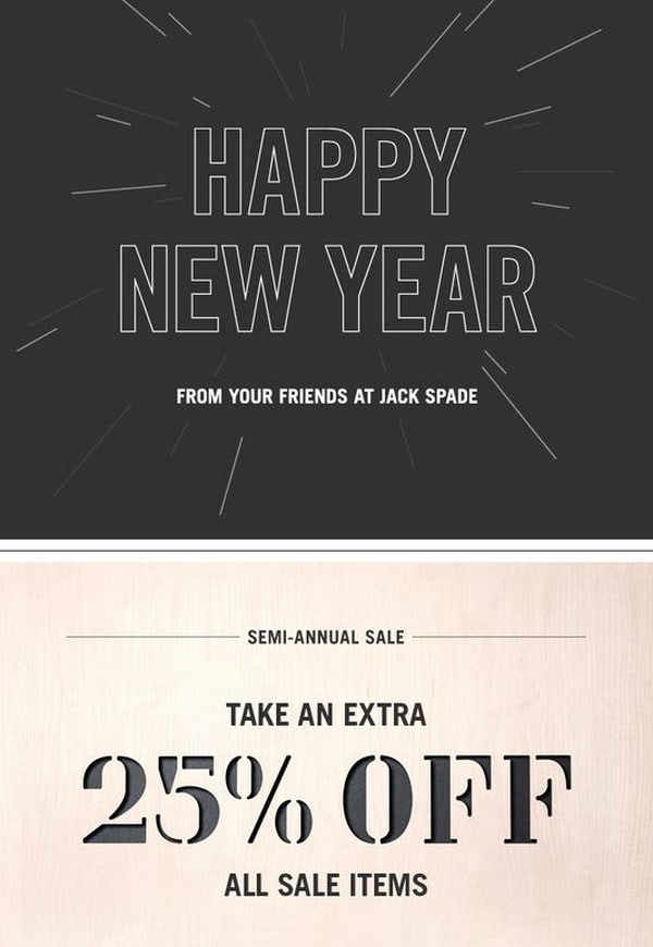 Customized/Personalized New Year Email Marketing. Image Source: Designmodo