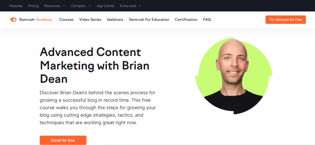 Advanced Content Marketing with Brian Dean by Semrush Academy