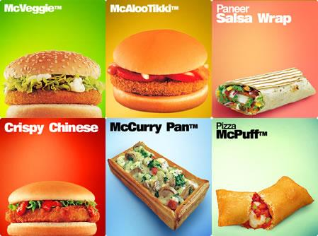 In India, where the majority of the population avoids beef, McDonald's offers a range of vegetarian options. Image Source: Seeking Alpha