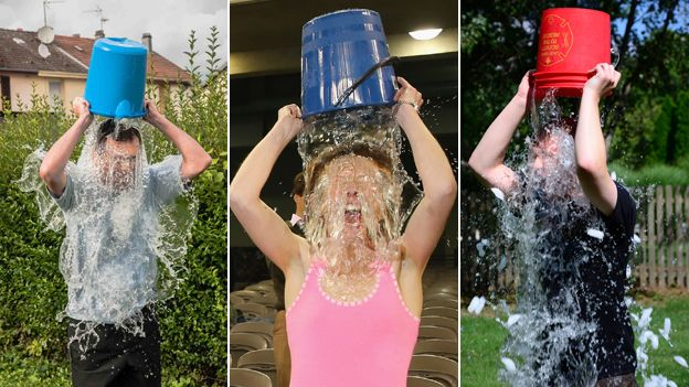 The "Ice Bucket Challenge" went viral on social media, raising awareness and funds for amyotrophic lateral sclerosis (ALS). Image Source: BBC
