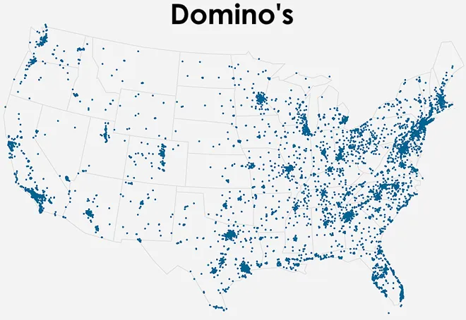 Domino's Pizza Delivery Zones. Image Source: WIRED