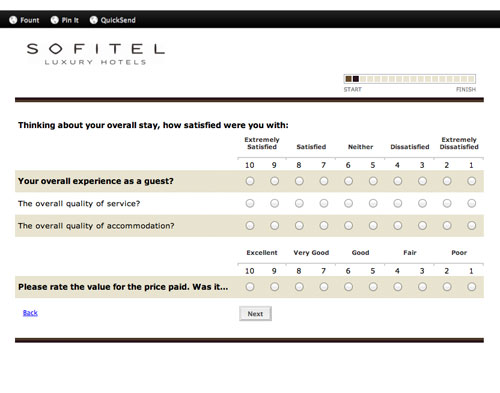 Sofitel's Customer Satisfaction Survey. Image Source: Hively