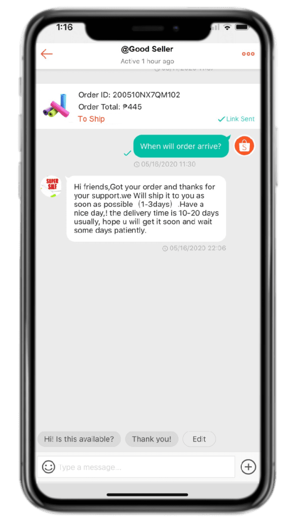 Shopee utilizes live chat to provide real-time support during the shopping process, addressing concerns promptly. Image Source: Shopee Seller Center