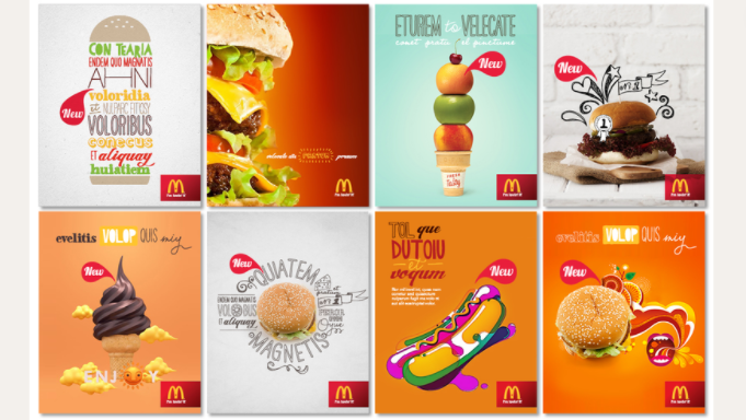 McDonald's consistent use of the golden arches and red color scheme reinforces brand recognition globally. Image Source: Golden Owl