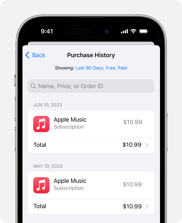 A customer may request access to their purchase history. Image Source: Apple Support