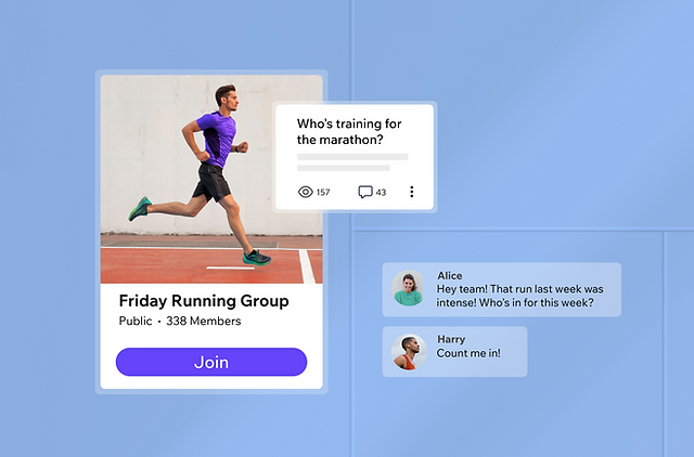 A fitness blog incorporates a community forum where users can share workout tips and success stories. Image Source: Wix