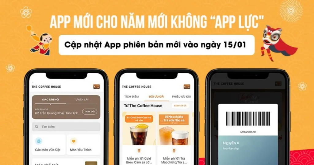 The Coffee House has excelled in creating mobile-friendly visuals and promotions. Image Source: Brands Vietnam