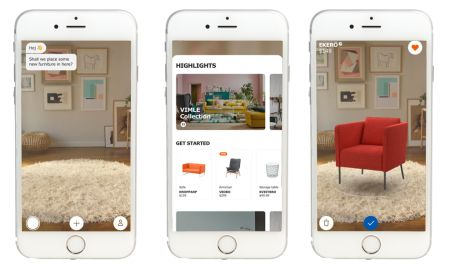 IKEA's AR app allows users to virtually place furniture in their homes before making a purchase. Image Source: DesignRush