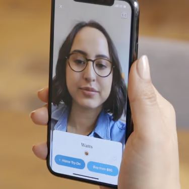 Warby Parker, an eyewear brand, allows customers to virtually try on glasses using their mobile app. Image Source: Warby Parker