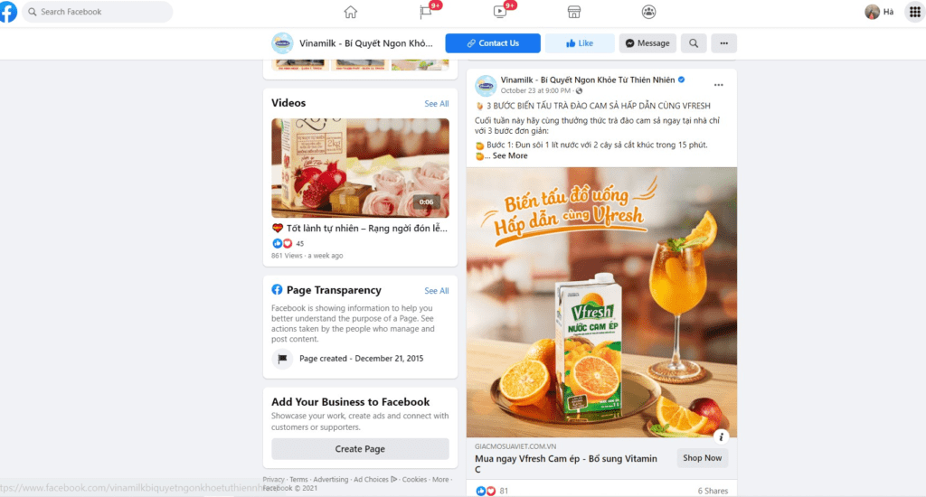 Businesses like Vinamilk leverage Facebook Ads to connect with a vast audience, incorporating engaging visuals and culturally resonant content. Image Source: MISA