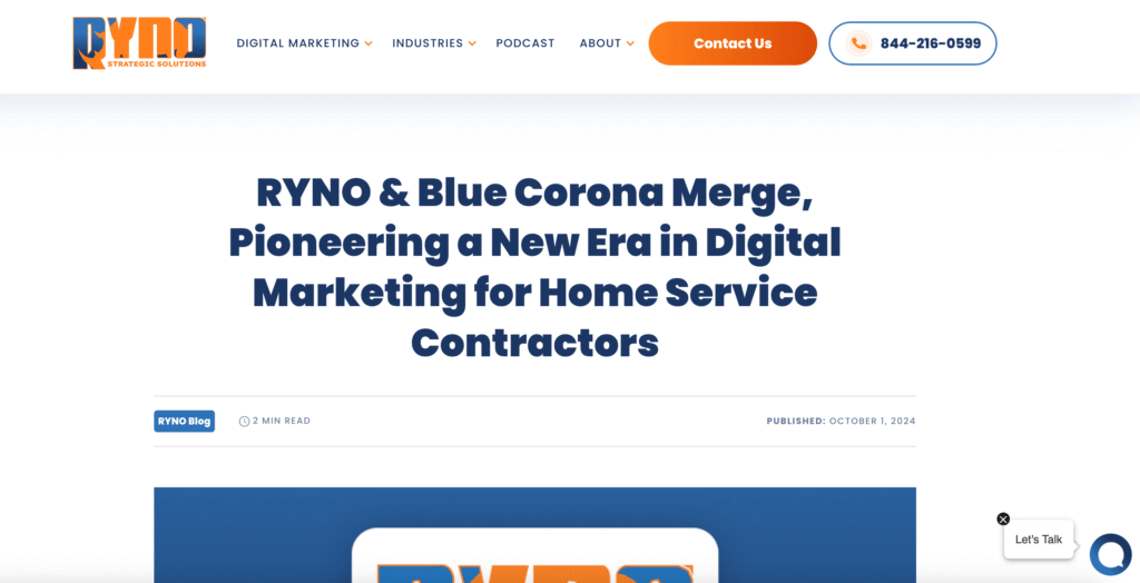 RYNO Strategic Solutions (including Blue Corona)