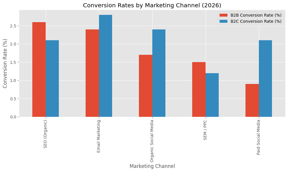 Conversion Rates by Marketing Channel (2026)