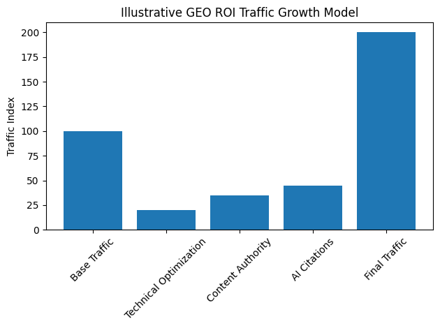 Illustrative GEO ROI Traffic Growth Model