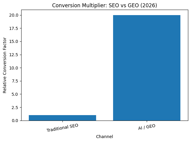 Conversion Multiplier: SEO vs GEO (2026)